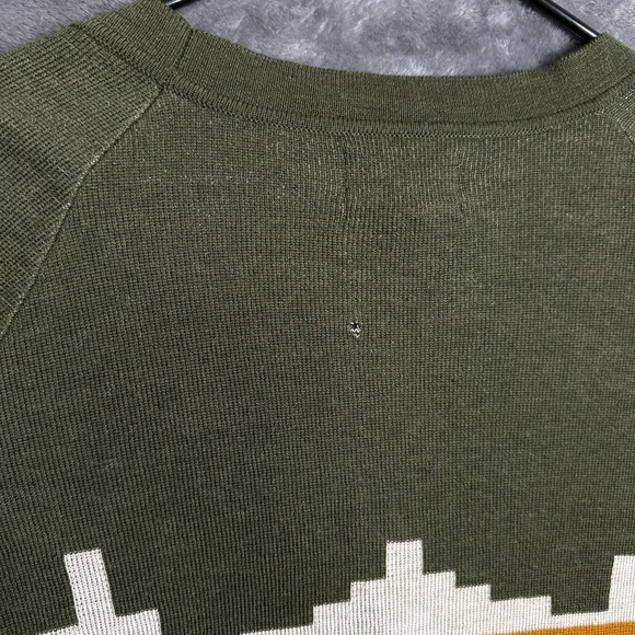 Pendleton Womens Cardigan Green Aztec Merino Wool V-Neck Size Small Western - Picture 10 of 10